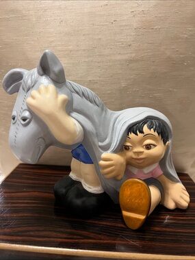 Vintage: Gare Inc 1975 Donkey Costume and Children Ceramic Figurine